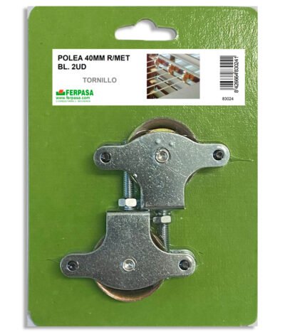POLEA 40 MM RODAMIENTO METÁLICO BL.2