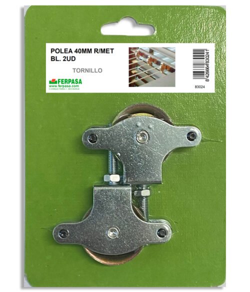 POLEA 40 MM RODAMIENTO METÁLICO BL.2