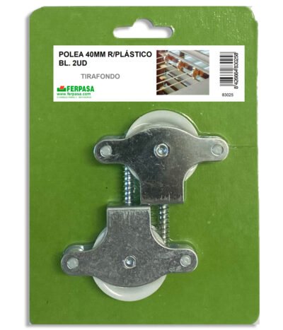 POLEA 40 MM RODAMIENTO PLASTICO C/ROSCA BL.2