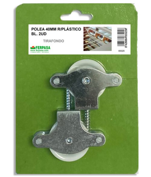 POLEA 40 MM RODAMIENTO PLASTICO C/ROSCA BL.2