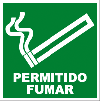 CARTEL Nº 8328 - PERMITIDO FUMAR 21X21 CM