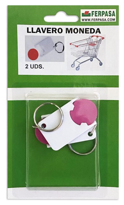 LLAVERO MONEDA FUCSIA BL.2