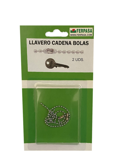 LLAVERO CADENA BOLAS BL. 2