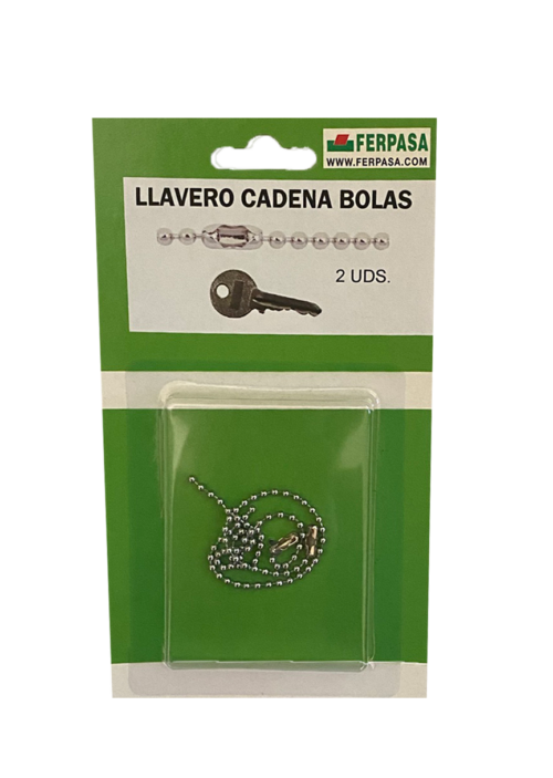 LLAVERO CADENA BOLAS BL. 2