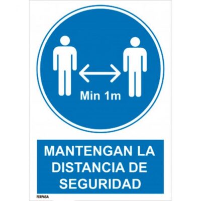 CARTEL ADHESIVO Nº9045 - MANTENGA DIST SEG 1M 29,7X21 CM