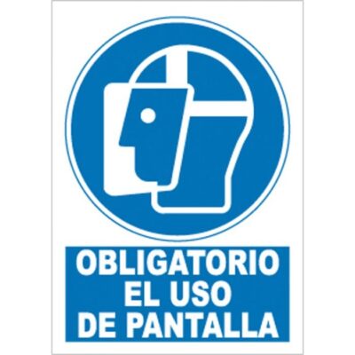 CARTEL ADHESIVO Nº9050 - OBLIG USO PANTALLA 29,7X21 CM