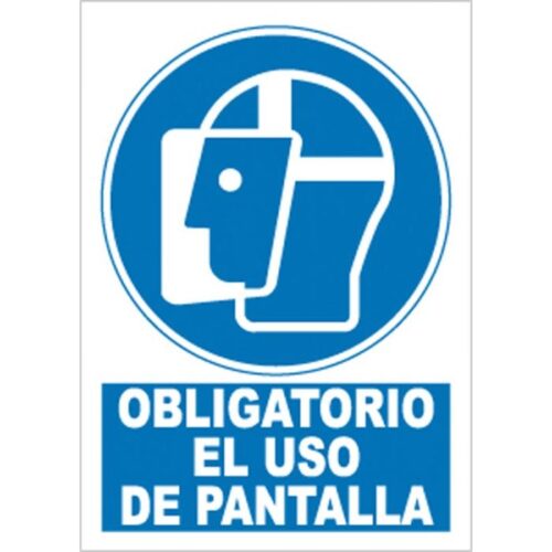 CARTEL ADHESIVO Nº9050 - OBLIG USO PANTALLA 29,7X21 CM