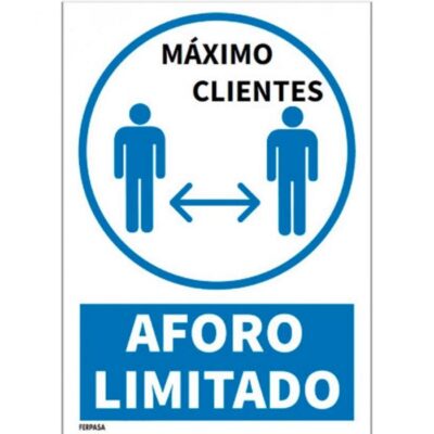 CARTEL ADHESIVO Nº9055 - AFORO LIMITADO 29,7X21 CM