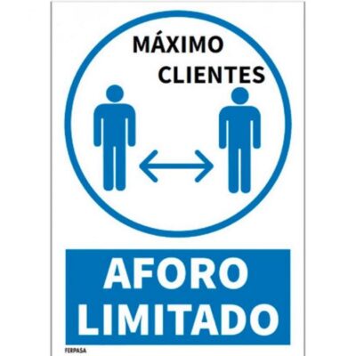 CARTEL ADHESIVO Nº 9071 - AFORO LIMITADO 17X12 CM
