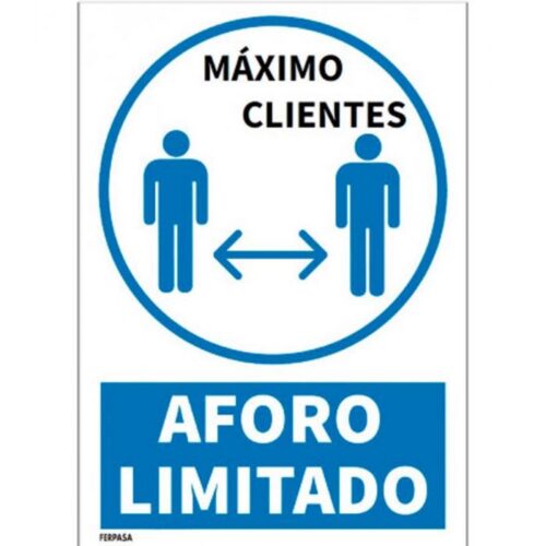 CARTEL ADHESIVO Nº 9071 - AFORO LIMITADO 17X12 CM