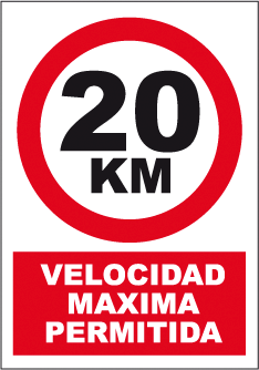 CARTEL ADH. MED. VELOC. MAX 20
