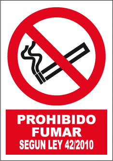 CARTEL Nº 9122 - PROH. FUMAR LEY ADH 17X15 CM
