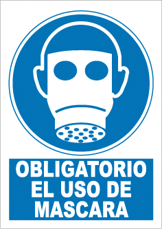 CARTEL Nº 9132 - OBLG. USO MASCARA ADH 17X12 CM