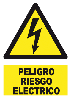 CARTEL Nº 9141 - PELIGRO RIESGO ELECTR. ADH 7X5 CM