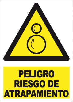 CARTEL Nº 9172 -  PELIGRO RIESGO ATRAP. ADH 17X12