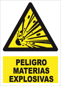 CARTEL Nº 9212 - PELIGRO MAT. EXPLOSIVAS ADH 17X12
