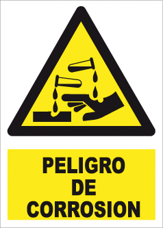 CARTEL Nº 9222 - PELIGRO CORROSION ADH. 17X12
