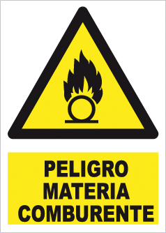 CARTEL Nº 9241 - PELIGRO MAT. COMBURENTE ADH 7X5CM