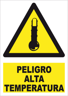 CARTEL Nº 9271 - PELIGRO ALTA TEMP. ADH 7X5 CM