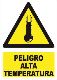 CARTEL Nº 9272 - PELIGRO ALTA TEMP. ADH 17X12 CM