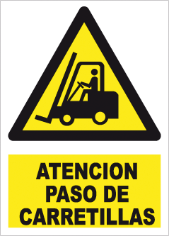 CARTEL Nº 9302 - ATENCION PASO CARRET. ADH 17X12