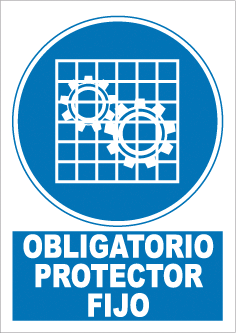 CARTEL Nº 9312 - OBLG. PROTECTOR FIJO ADH 17X12 CM