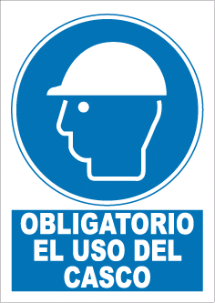 CARTEL Nº 9321 - OBLG. USO CASCO ADH 7X10 CM