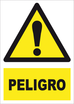 CARTEL Nº 9371 - PELIGRO ADH. 7X5 CM