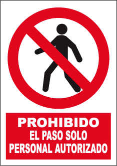 CARTEL Nº 9622 - PROH. PASO PERS. AUT. ADH. 17X12