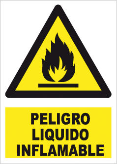 CARTEL Nº 9681 - PELIGRO LIQUIDO INFLM. ADH 7X5