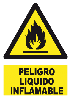 CARTEL Nº 9682 - PELIGRO LIQUIDO INFLM. ADH 17X12