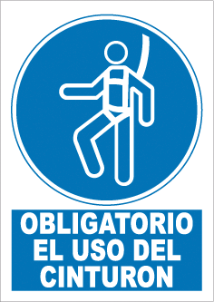 CARTEL Nº 9722 - OBLG. USO CINTURON ADH 17X12