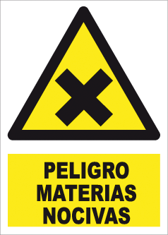 CARTEL Nº 9782 - PELIGRO MAT. NOCIVAS ADH 17X12