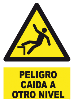 CARTEL Nº 9792 - PELIGRO CAIDA OTRO NV. ADH. 17X12