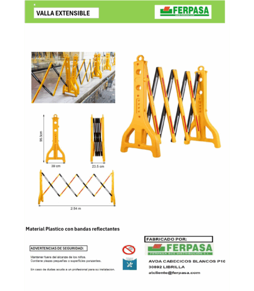 VALLA PARKING PLASTICO EXTENSIBLE - Imagen 10