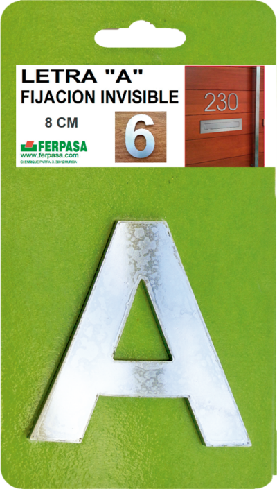 ABECEDARIO ACERO INOX. 8CM
