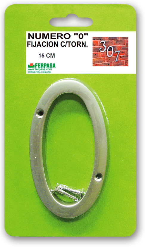 NUMERACIÓN FIJACIÓN C/TORNILLOS 15CM