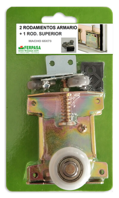 2 RODAMIENTOS PUERTA ARMARIO 65x73 MM + ROD. SUPERIOR