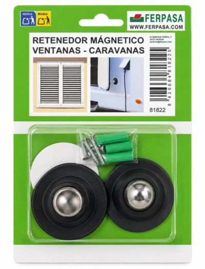 RETENEDOR MAGNÉTICO VENTANAS-CARAVANAS REDONDO